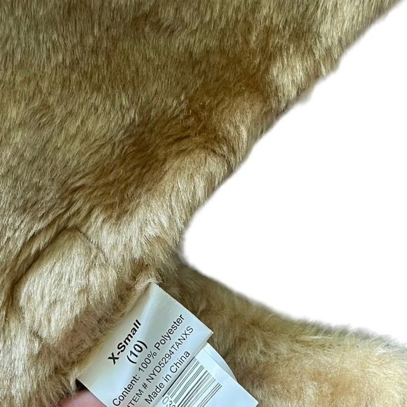 New York Dog Designer Coat Faux Fur Suede Gold Hardware Elegant Wam Size XS - Picture 6 of 12